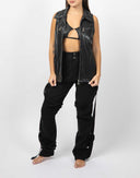 Gilet nero in pelle - Y2K