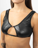 Top nero in latex - Y2K