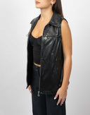 Gilet nero in pelle - Y2K
