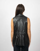 Gilet nero in pelle - Y2K