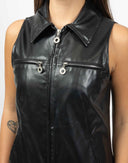Gilet nero in pelle - Y2K