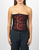 Corsetto rosso con pizzo nero - Y2K