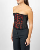 Corsetto rosso con pizzo nero - Y2K