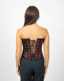 Corsetto rosso con pizzo nero - Y2K