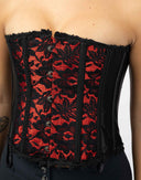 Corsetto rosso con pizzo nero - Y2K