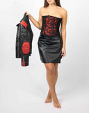 Corsetto rosso con pizzo nero - Y2K