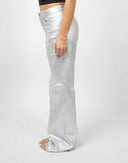 Zilverkleurige broek met relaxed fit