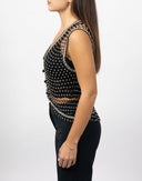 Gilet con perline nere e argento - Y2K