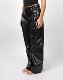 Pantaloni neri in pelle Weeday - Y2K