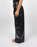 Pantaloni neri in pelle Weeday - Y2K