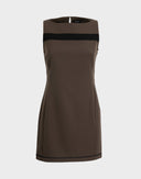 Max Mara - Vestito marrone con dettaglio nero anni 2000 