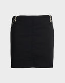 Philipp Plein - Gonna nera corta anni 2000 con cerniere 