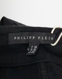 Philipp Plein - Gonna nera corta anni 2000 con cerniere 