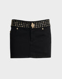Philipp Plein - Gonna nera con borchie corta anni 2000 
