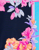 Leonard - Foulard floreale azzurro anni '80 