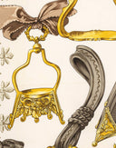 Hermes - Foulard 'Etriers' bordeaux anni '90 