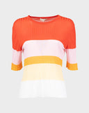 T-shirt ribbed a righe colorate 