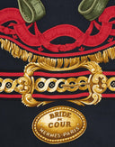 Hermes - Foulard 'Bride de Cour' nero anni '80 