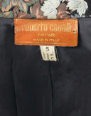 Roberto Cavalli - Giacca in pelle floreale anni '90 