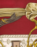 Hermes - Foulard 'Etriers' bordeaux anni '90 