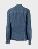Camicia di jeans con bottoni logati 