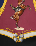 Hermes - Foulard 'Ecole française d'équitation de Saumur' nero 