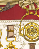 Hermes - Foulard 'Etriers' bordeaux anni '90 