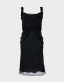 Roberto Cavalli - Vestito nero con arricciature 