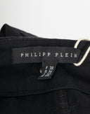 Philipp Plein - Gonna nera corta anni 2000 con cerniere 