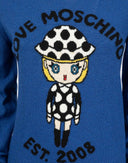 Maglione blu con disegno anni 2000 CD-10-ART004904 Moschino