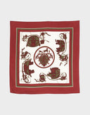 Hermes - Foulard da taschino 'Les Parfums' bordeaux 