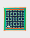 Yves Saint Laurent - Foulard in 100% seta blu a fiori 