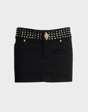 Philipp Plein - Gonna nera con borchie corta anni 2000 
