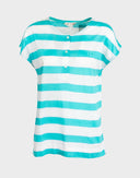 Gucci - T-shirt a righe bianche e celesti anni 90 