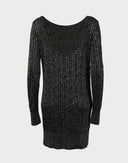 Maglione nero laminato 