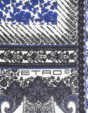 Etro - Foulard da taschino fantasia paisley blu 