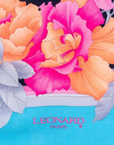 Leonard - Foulard floreale azzurro anni '80 