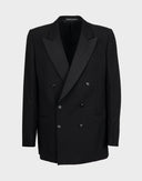 Giacca smoking nera doppiopetto 