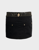 Philipp Plein - Gonna nera con borchie corta anni 2000 