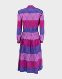 Vestito chemisier viola anni '80 