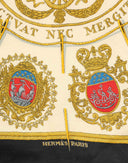 Hermes - Foulard 'Les Armes de Paris' nero anni '90 