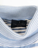 Trussardi - Top a righe bianche e celesti anni 2000 