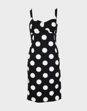 Moschino Jeans - Vestito nero a pois bianchi 