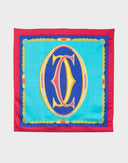Cartier - Foulard con logo azzurro anni '90 
