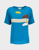 Les Copains - T-shirt in seta '90 con disegno 