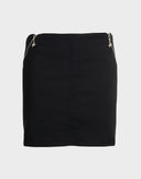 Philipp Plein - Gonna nera corta anni 2000 con cerniere 