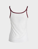 Gucci - Top bianco con bordi multicolore 