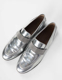 Brunello Cucinelli - Mocassini in pelle argento 