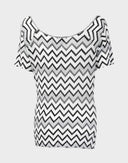 T-shirt anni 2000 bianca e nera a zig zag CD-07-ART005816 Missoni