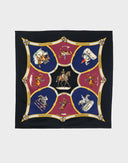 Hermes - Foulard 'Ecole française d'équitation de Saumur' nero 